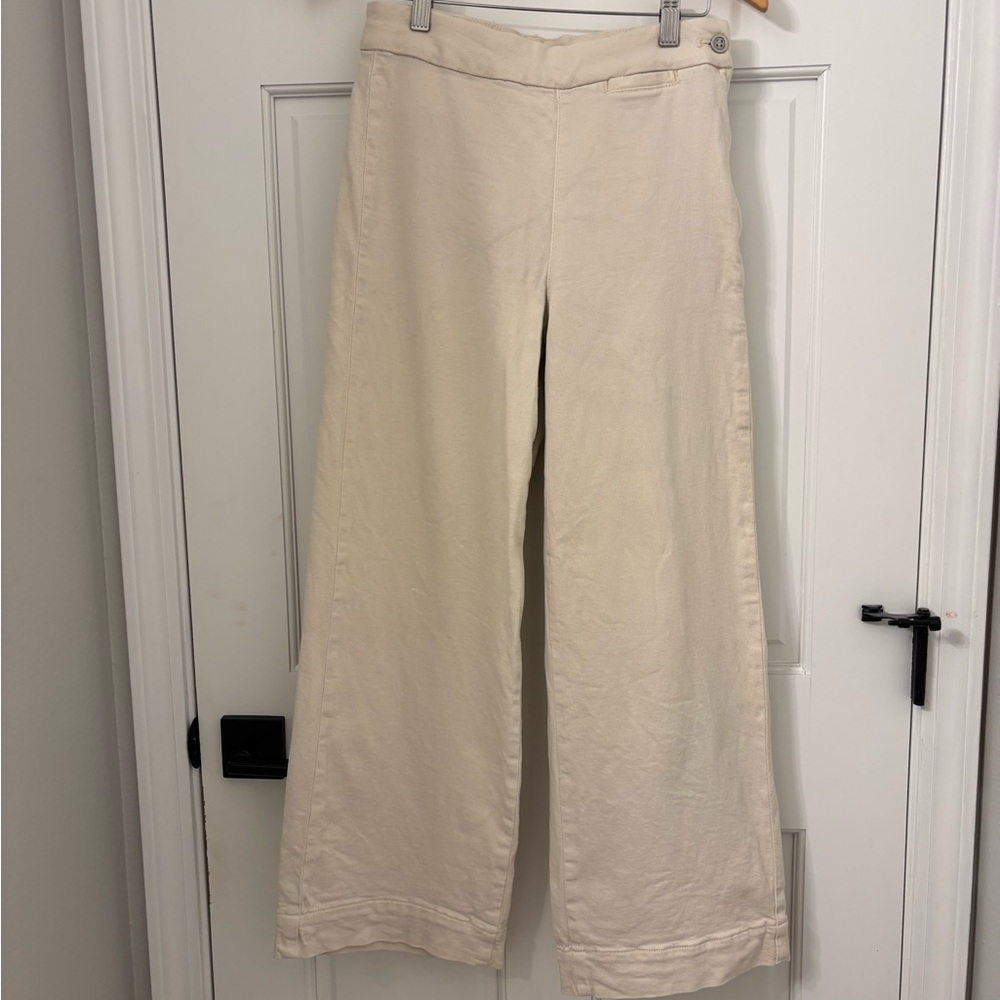 Anthropologie Pilcro Cream Wide-Leg Pants